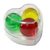 Coração Acrílico com 3 Bolinhas